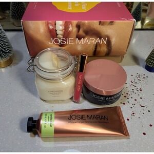 josie Maran 4 piece Whipped Argan Oil Vanilla Pear NWB Hand Lip Body Scrub Cream